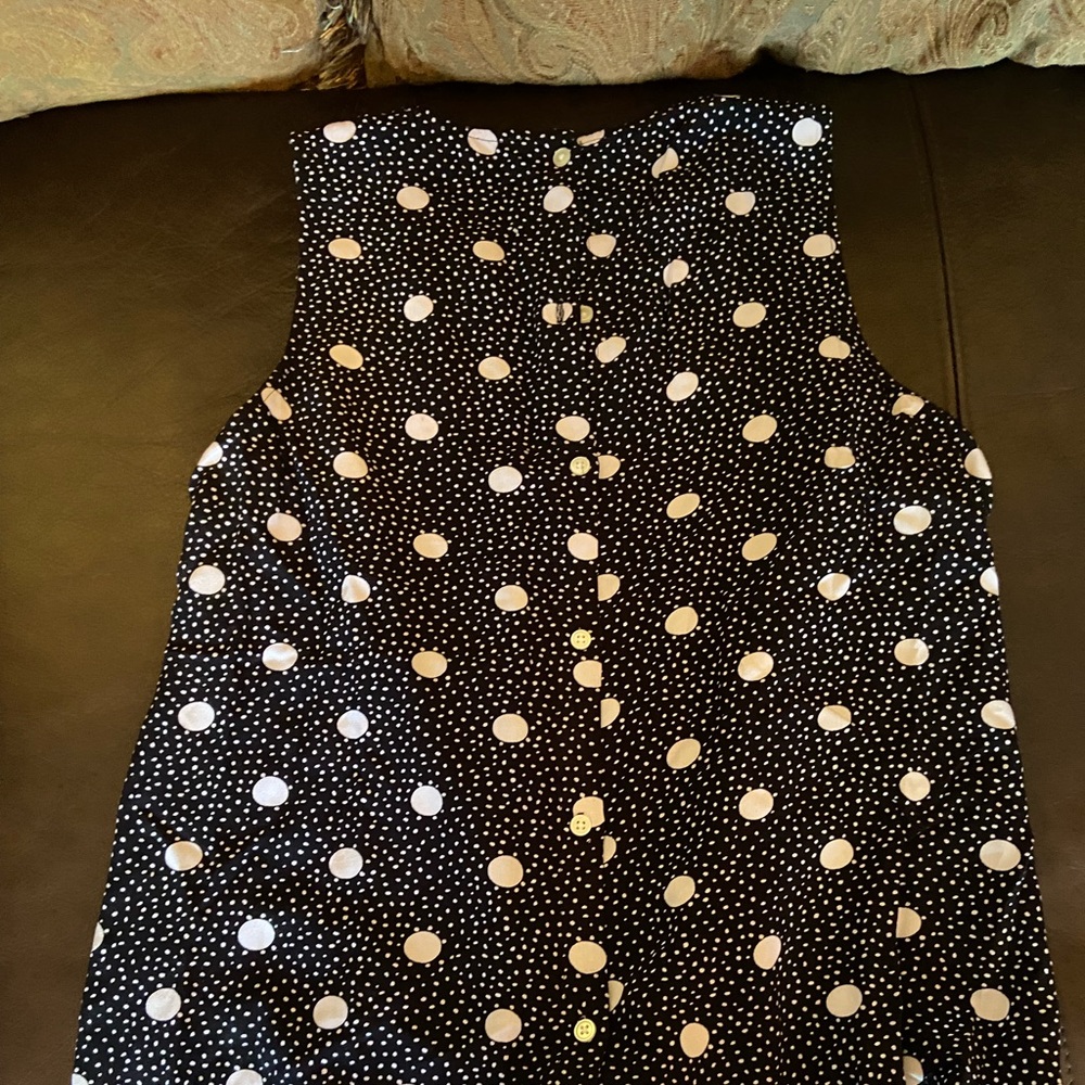 Loft S navy sleeveless silk top